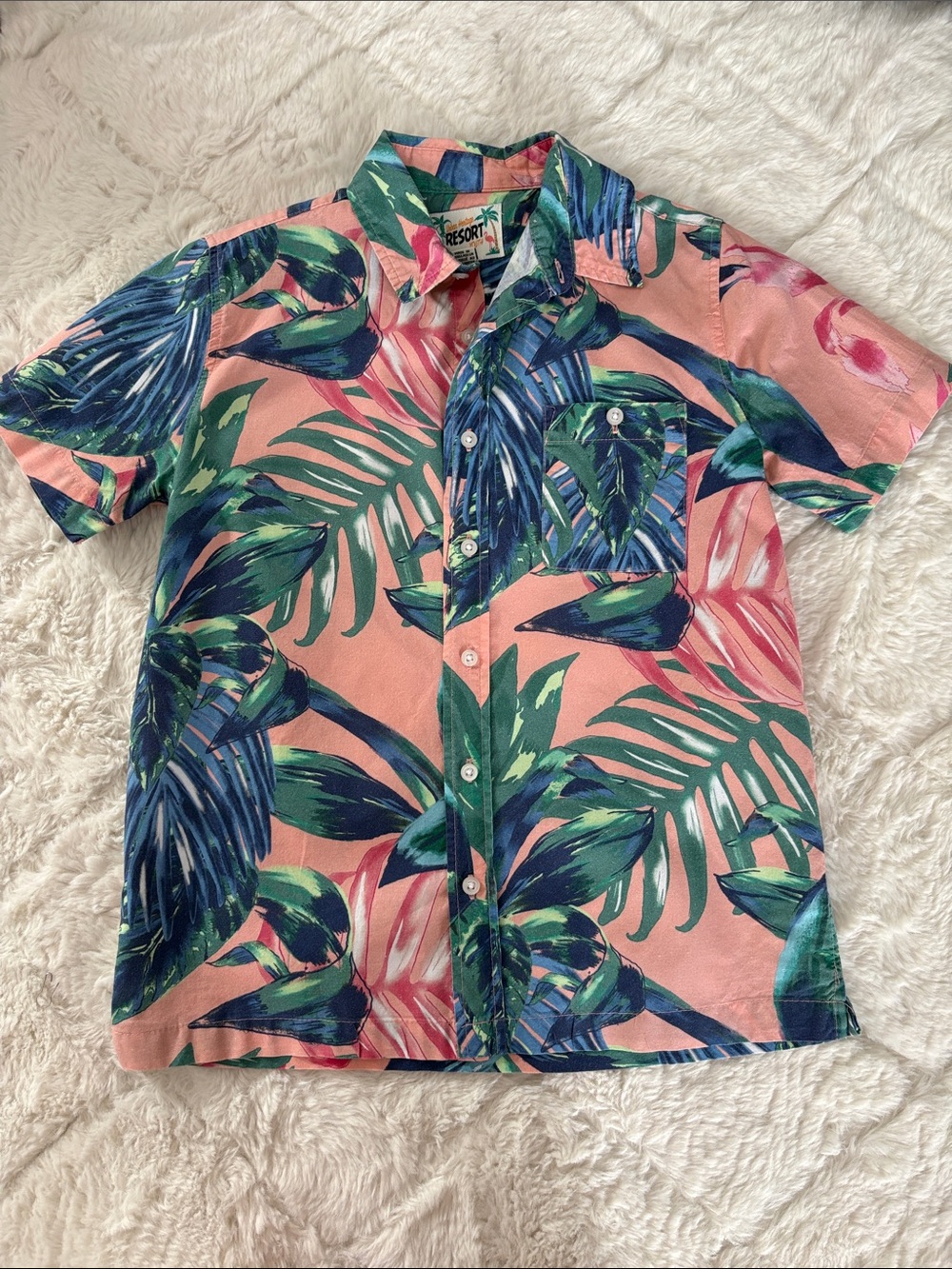 Urban Heritage Youth Coral Tropical Printed Polo